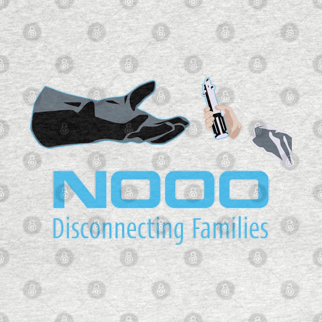 "nooo" logo parody-disconnecting families meme-geek and movie lovers humor by ntesign